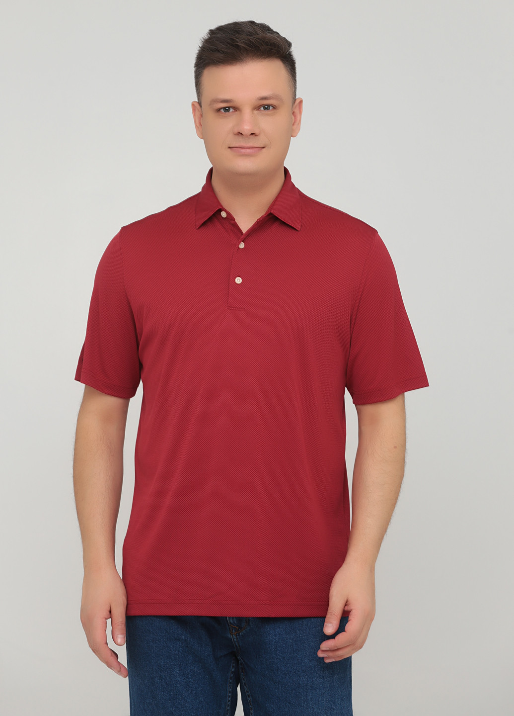 Бордовая футболка-поло для мужчин Greg Norman однотонная