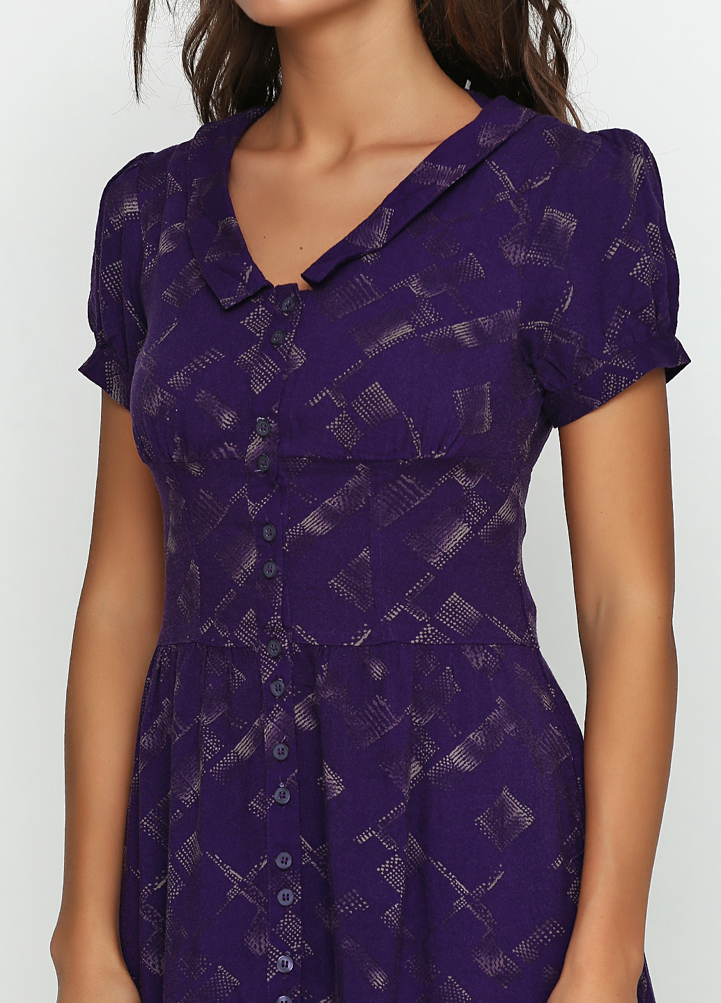 Фиолетовое кэжуал платье Kimchi Blue с геометрическим узором