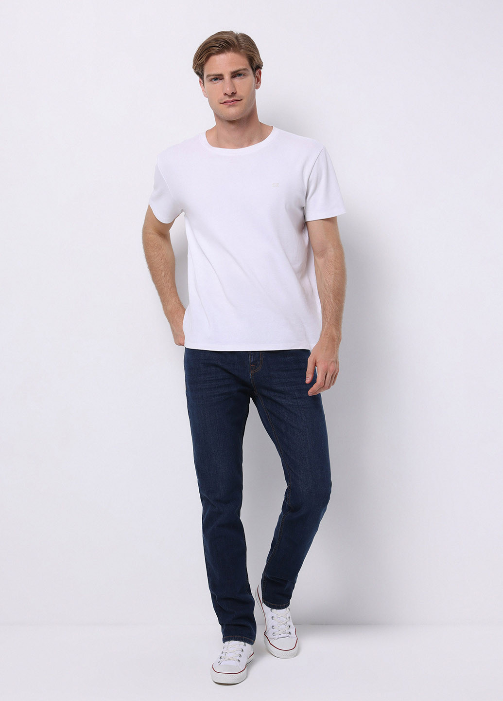 Синие демисезонные прямые джинсы Colin's