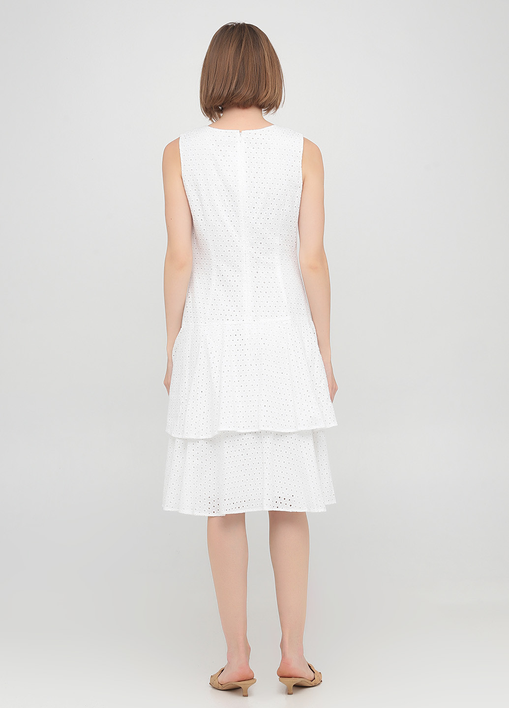 Белое кэжуал платье а-силуэт The J. Peterman Company однотонное