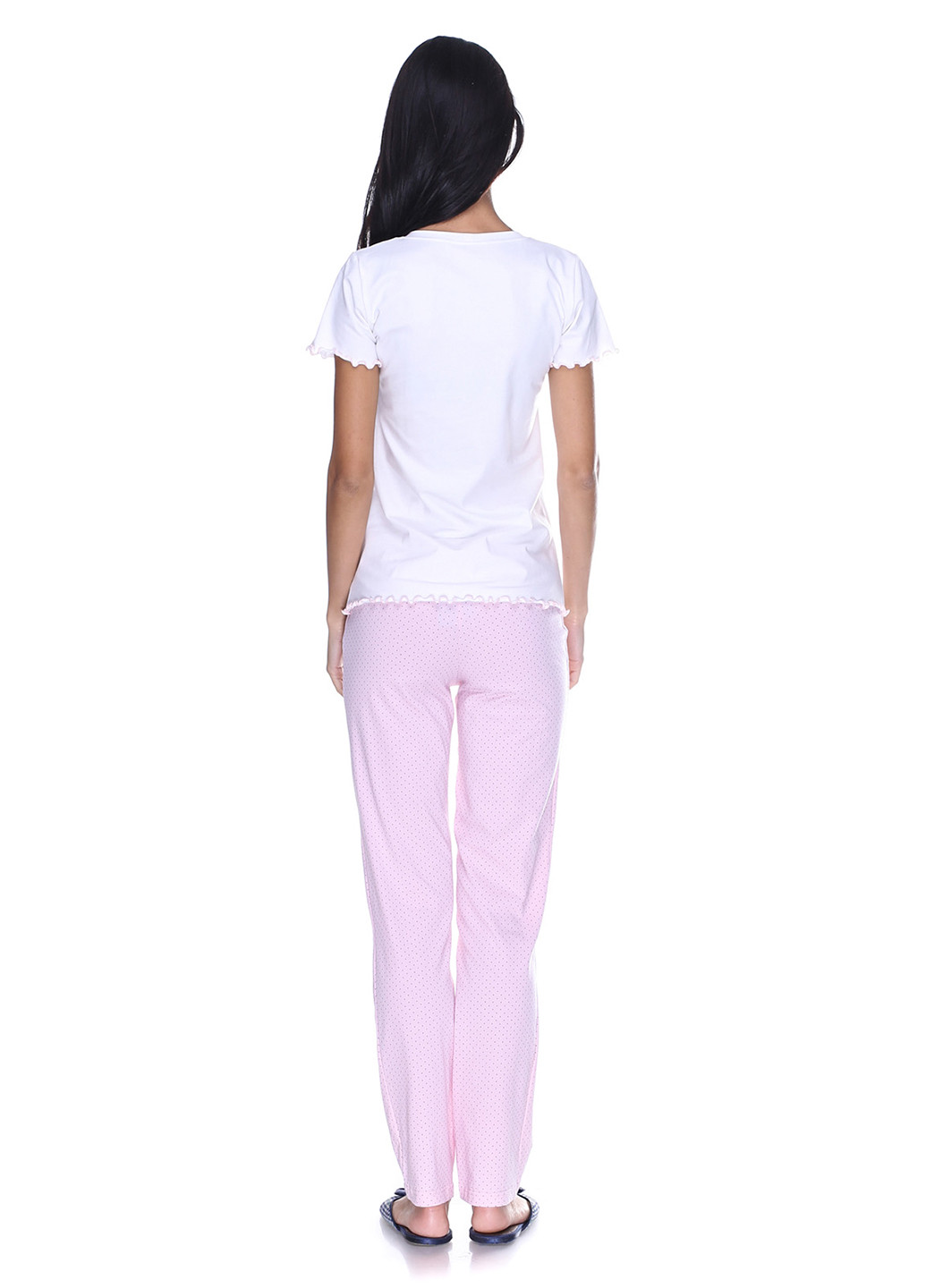 Розовая всесезон пижама (футболка, брюки) футболка + брюки Fleri