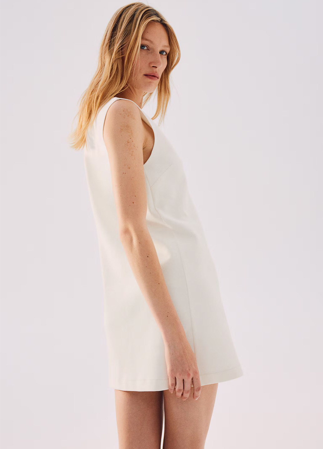 Кремова кежуал сукня H&M однотонна