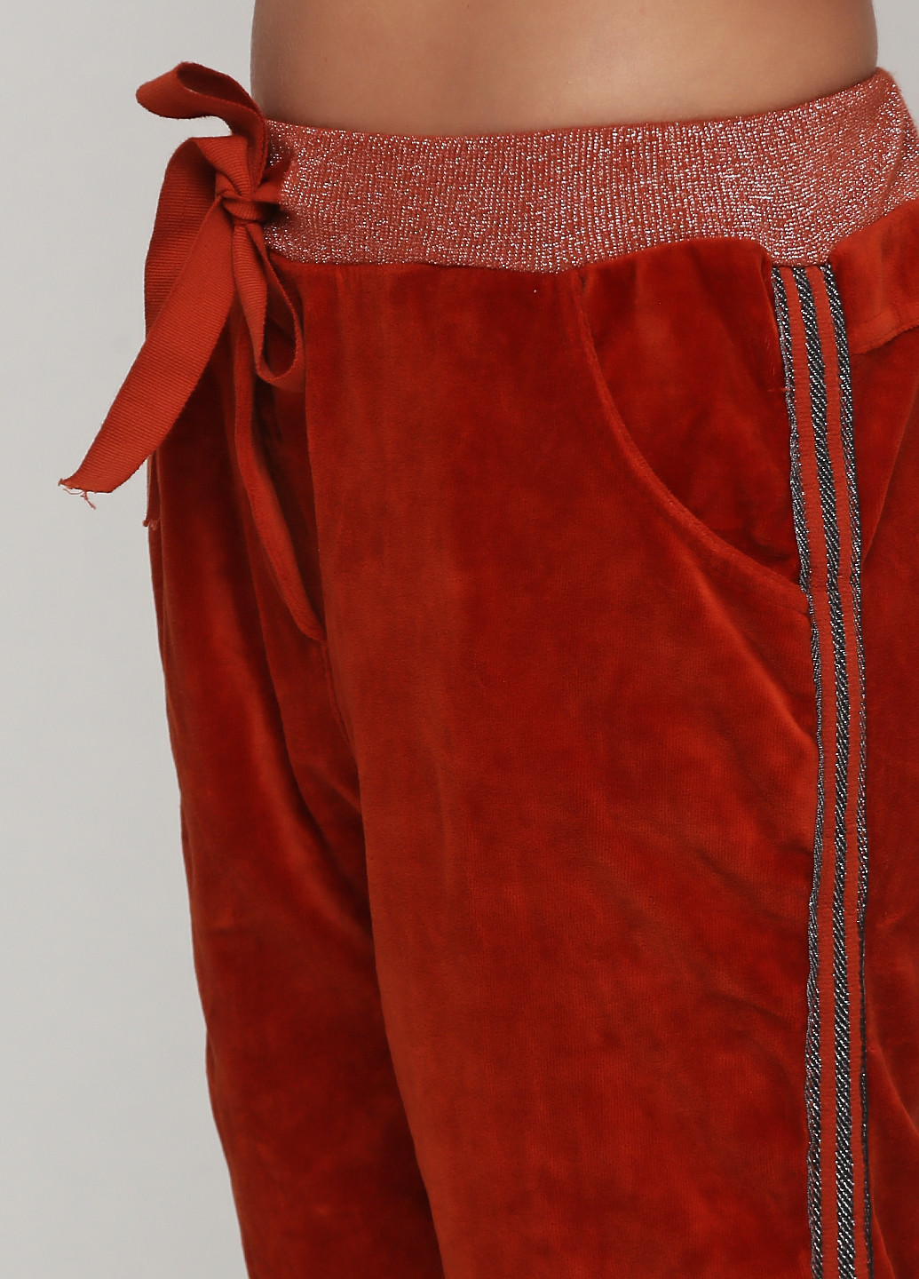 Костюм (світшот, брюки) Made in Italy брючний напис теракотовий кежуал велюр