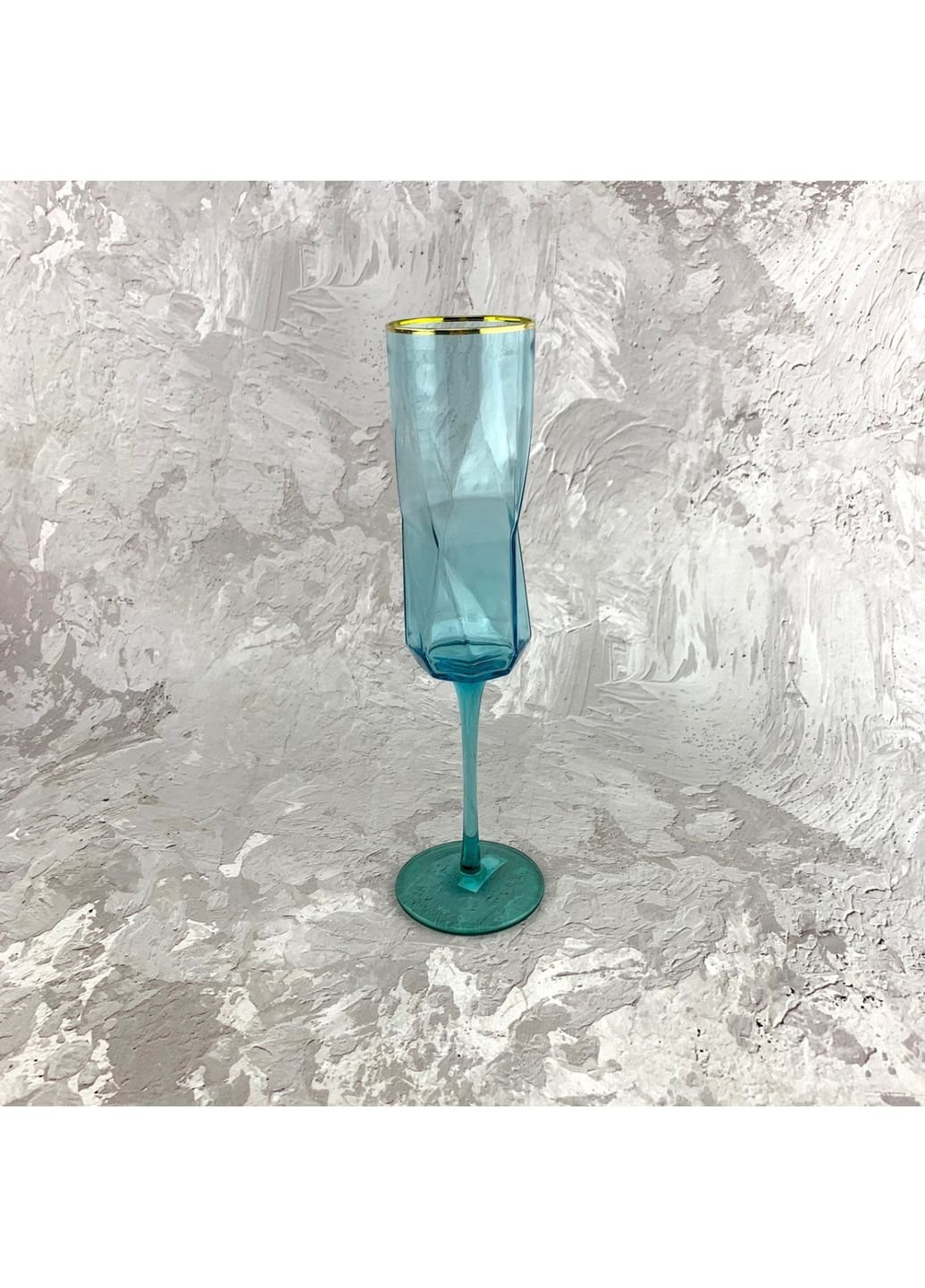 Бокал для шампанського Блакитна Геометрія OLGS1001-1 250 мл Olens (253626772)