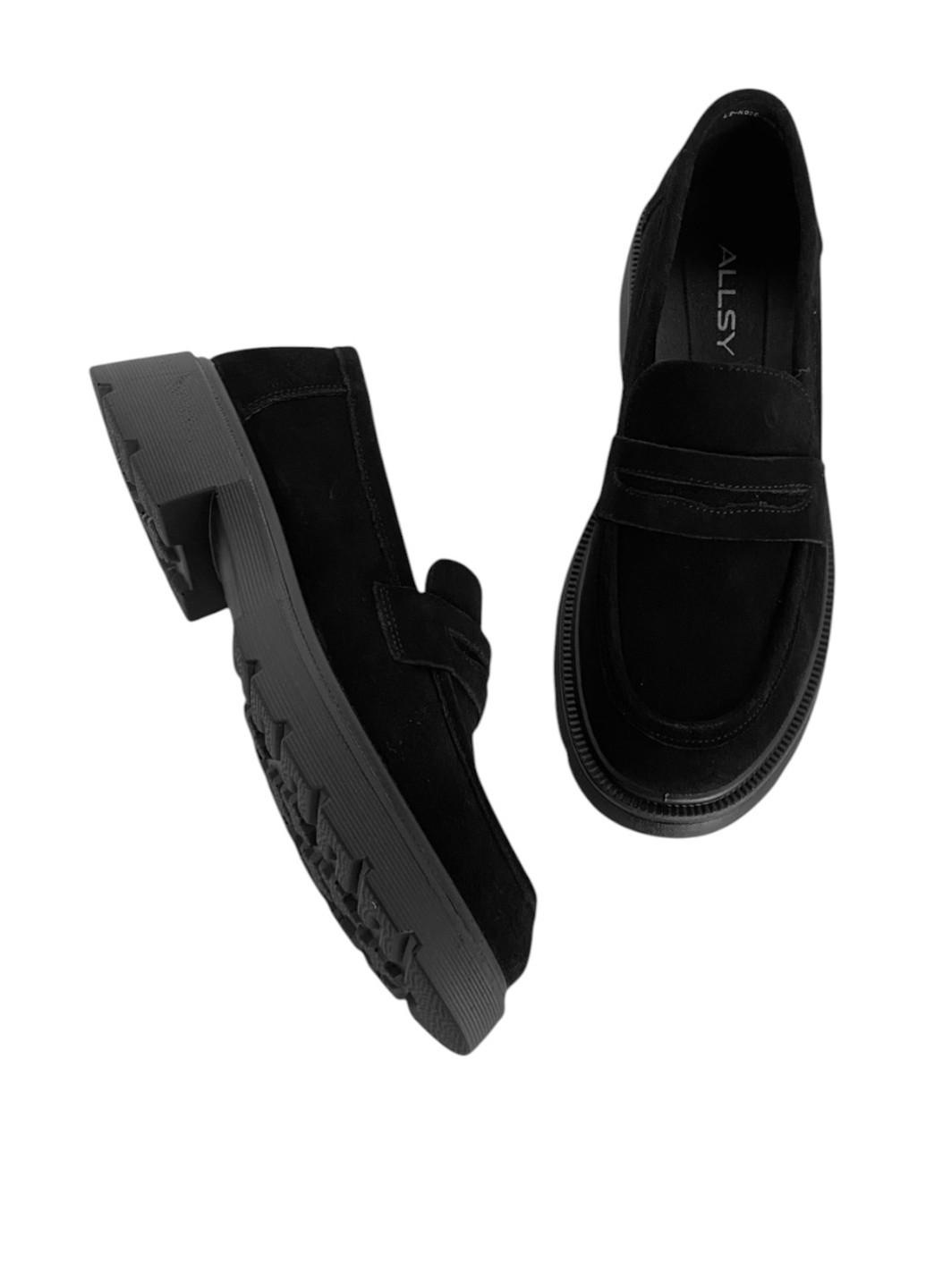 ALLSY Туфлі лофери чорний з натуральна замша, китай — демісезон (323583043)