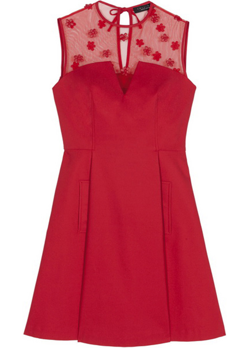 Красное коктейльное платье Twinset однотонное