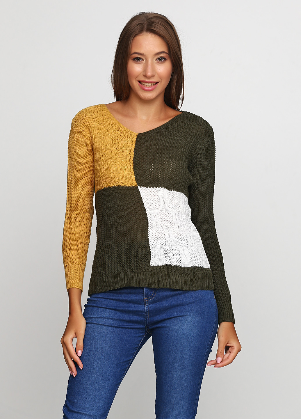 Оливковый демисезонный пуловер пуловер Massimo
