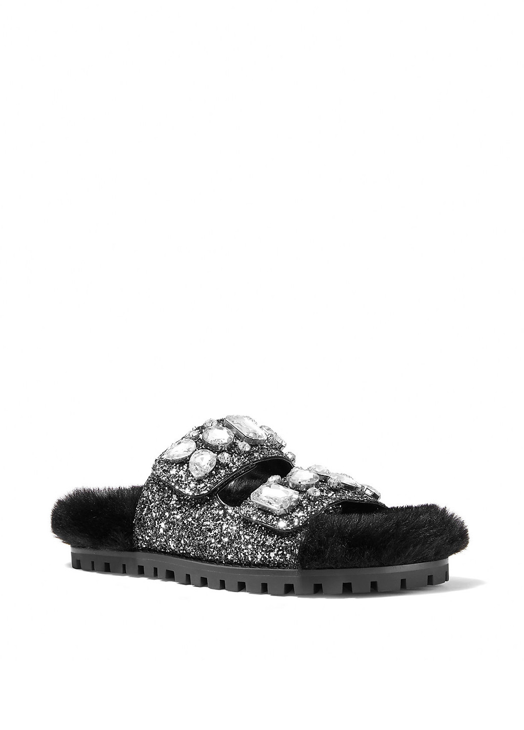 Черные шлепанцы Michael Kors со стразами