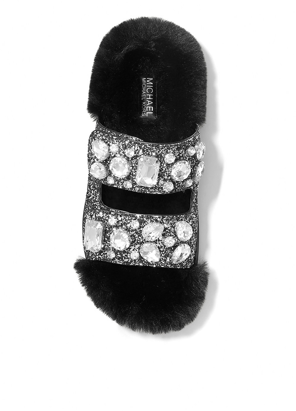 Черные шлепанцы Michael Kors со стразами