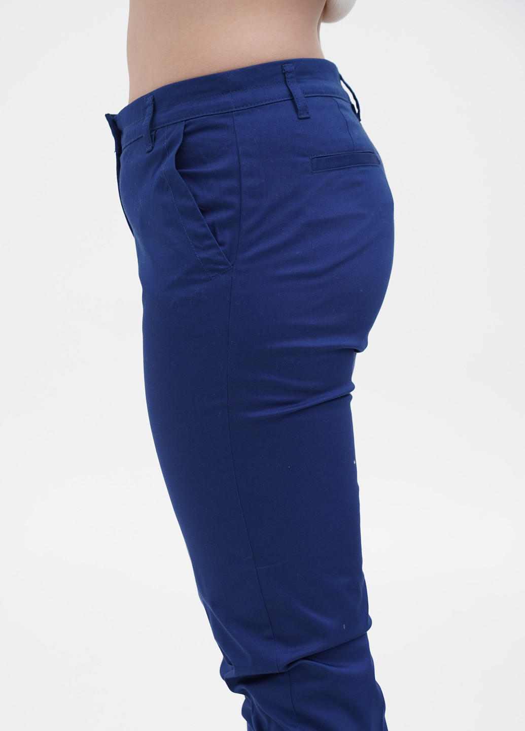 Синие кэжуал демисезонные зауженные, укороченные брюки Sisley