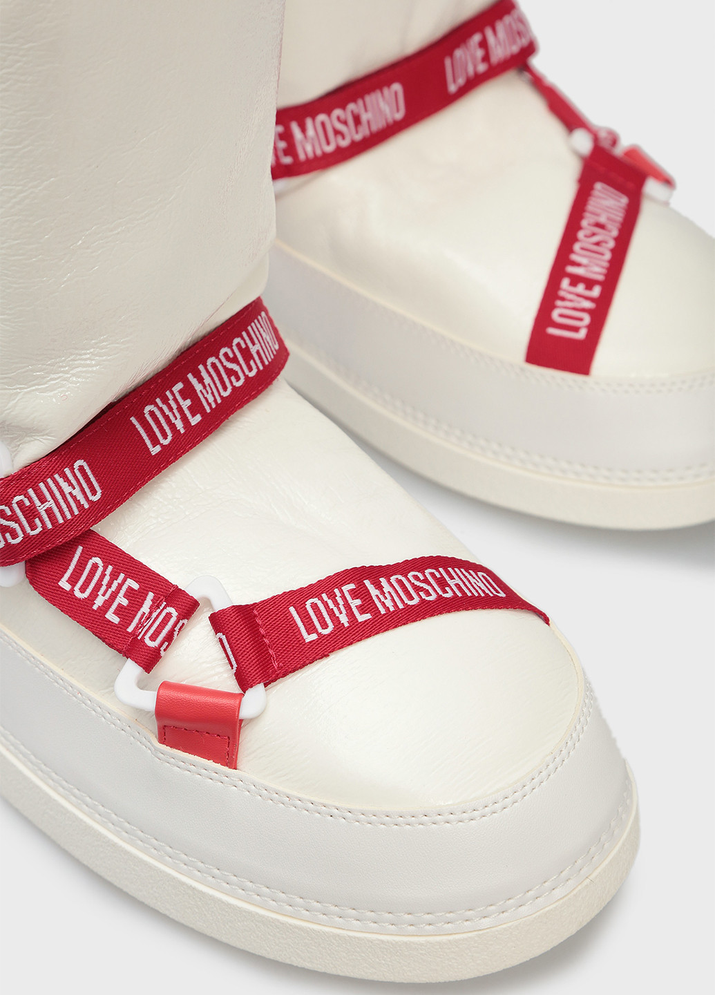 Молочные луноходы Love Moschino со шнуровкой, с логотипом