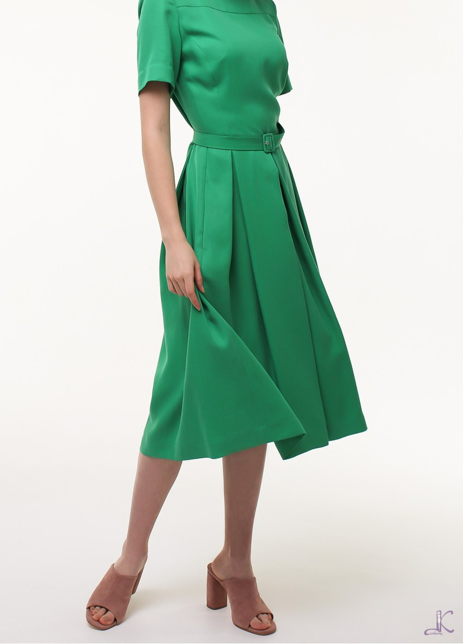 Зелена кежуал плаття, сукня кльош LKcostume однотонна