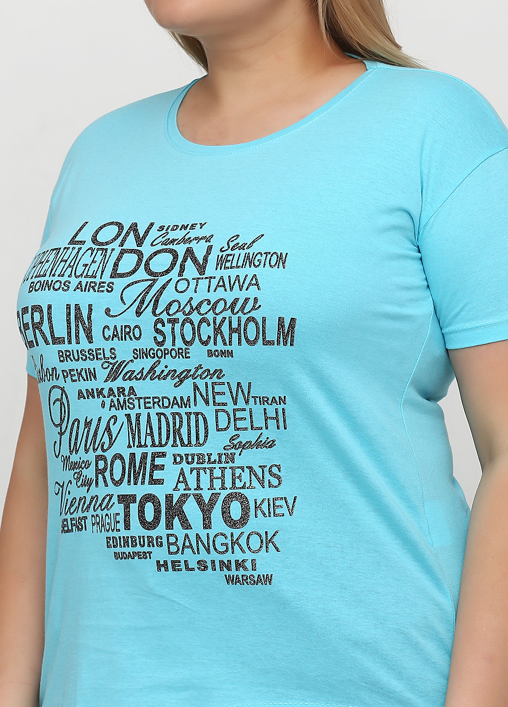 Голубая летняя футболка London Look
