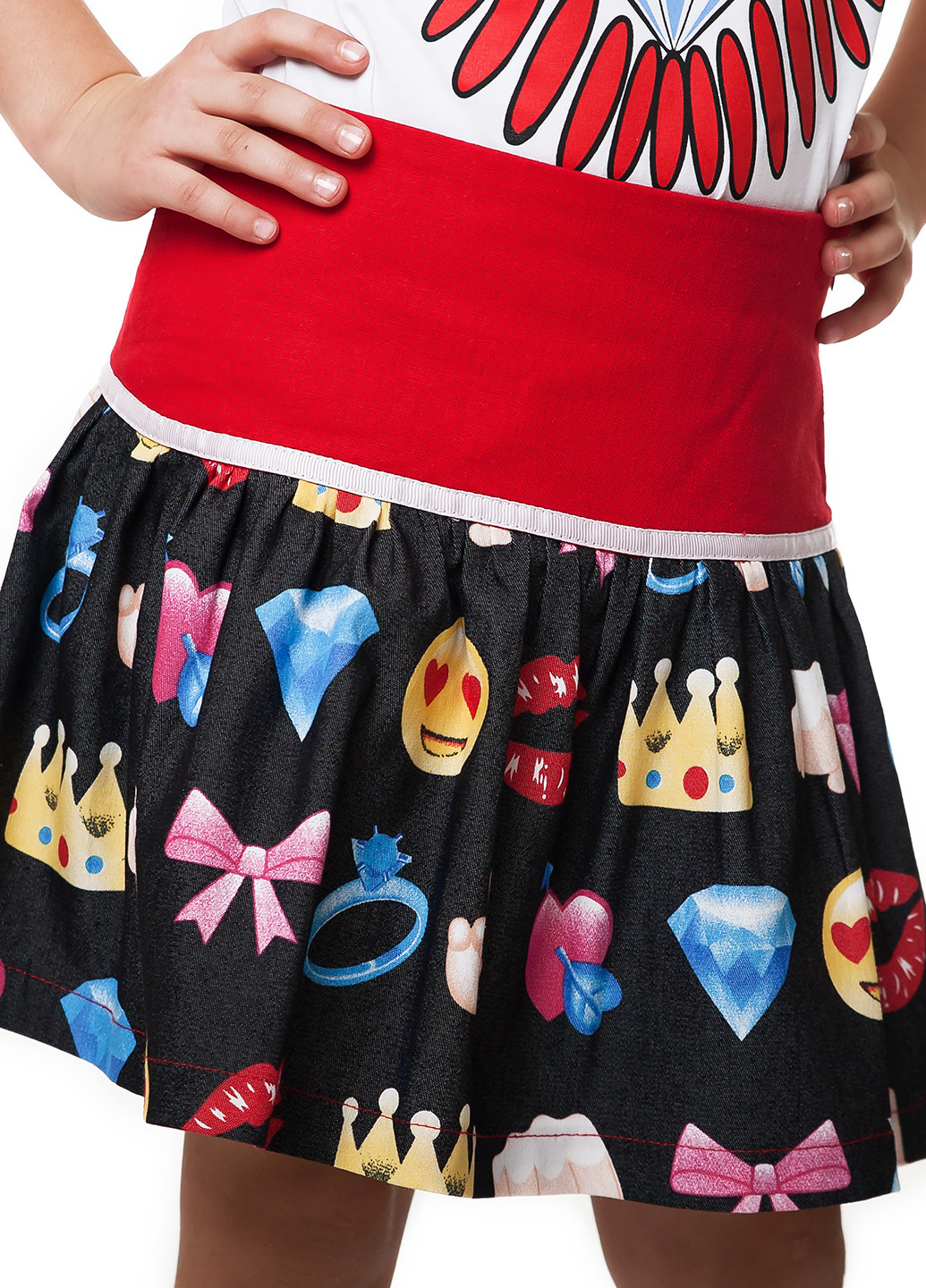 Черная кэжуал с рисунком юбка Kids Couture мини