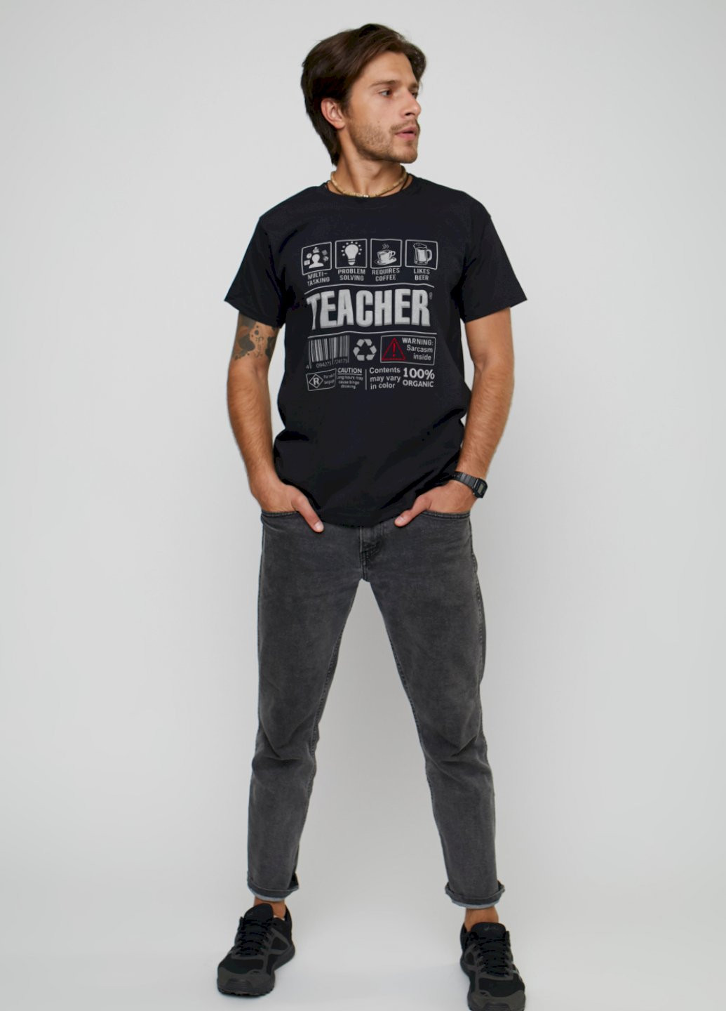 Чорна футболка чоловіча YAPPI