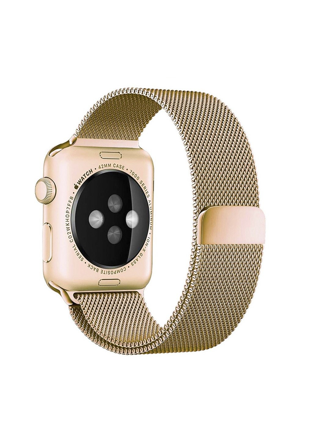 Ремінець Milanese Loop для Apple Watch 42 / 44mm металевий золотий магнітний Series 5 4 3 2 1 gold ARM (222374796)