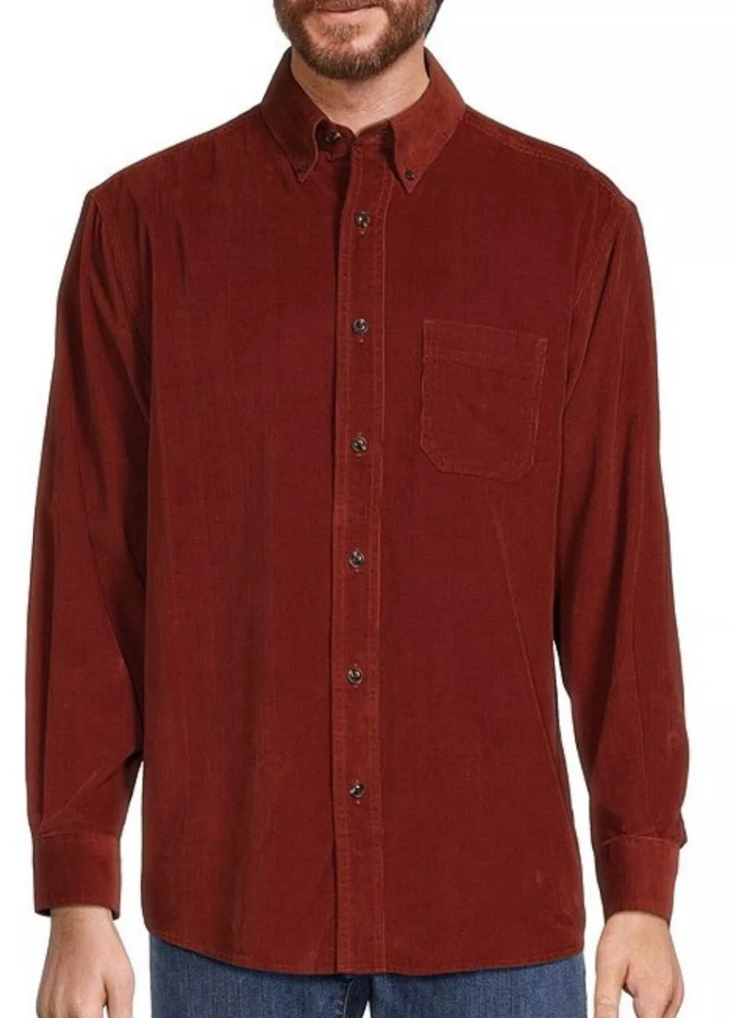 Терракотовая кэжуал рубашка однотонная Roundtree & Yorke