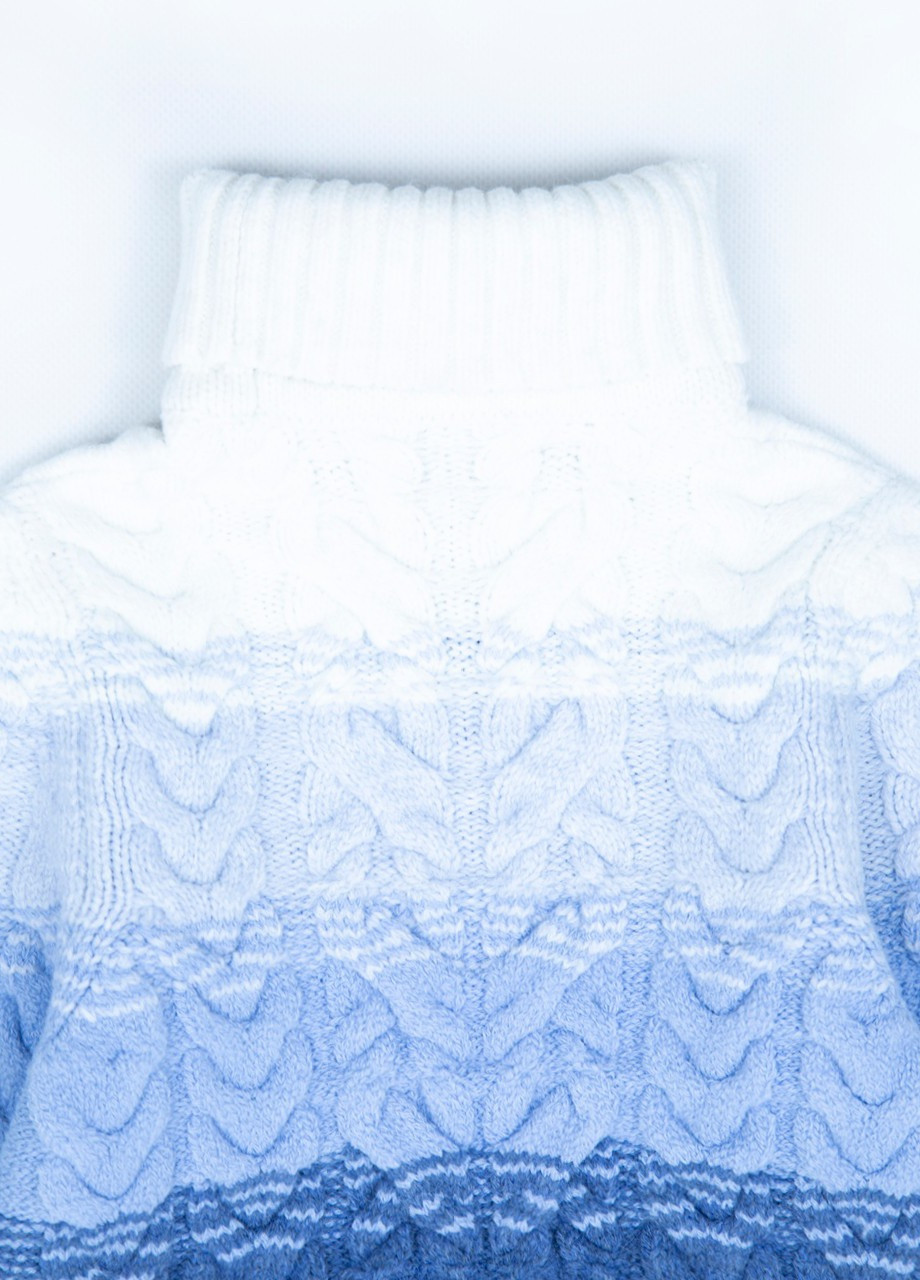 Белый зимний свитер для девочки белый вязаные с горлом Pulltonic Прямая