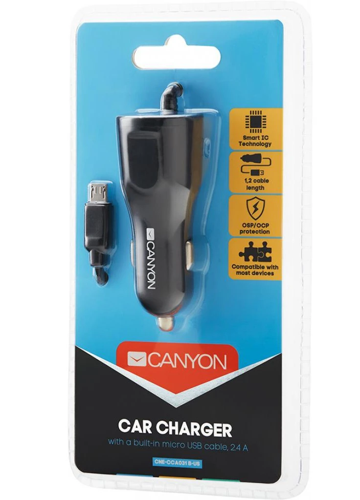 Зарядное устройство 1xUSB car adapter (CNE-CCA033B) Canyon (216637599)