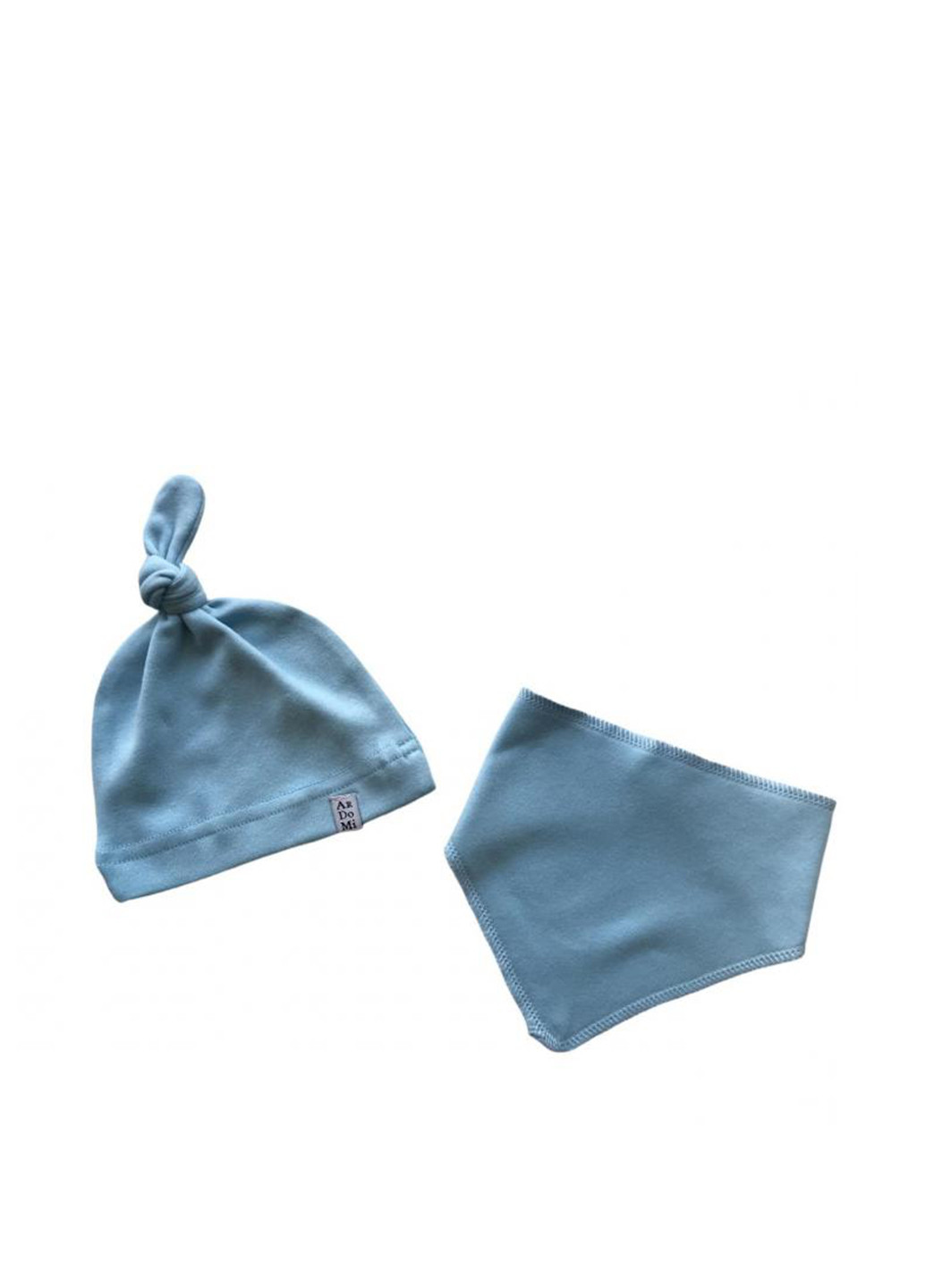 Блакитний демісезонний комплект (шапка, нагрудник) ArDoMi