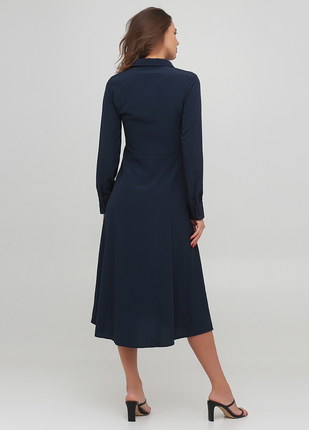 Темно-синя кежуал сукня з спідницею-сонце, сукня-сорочка Monki однотонна