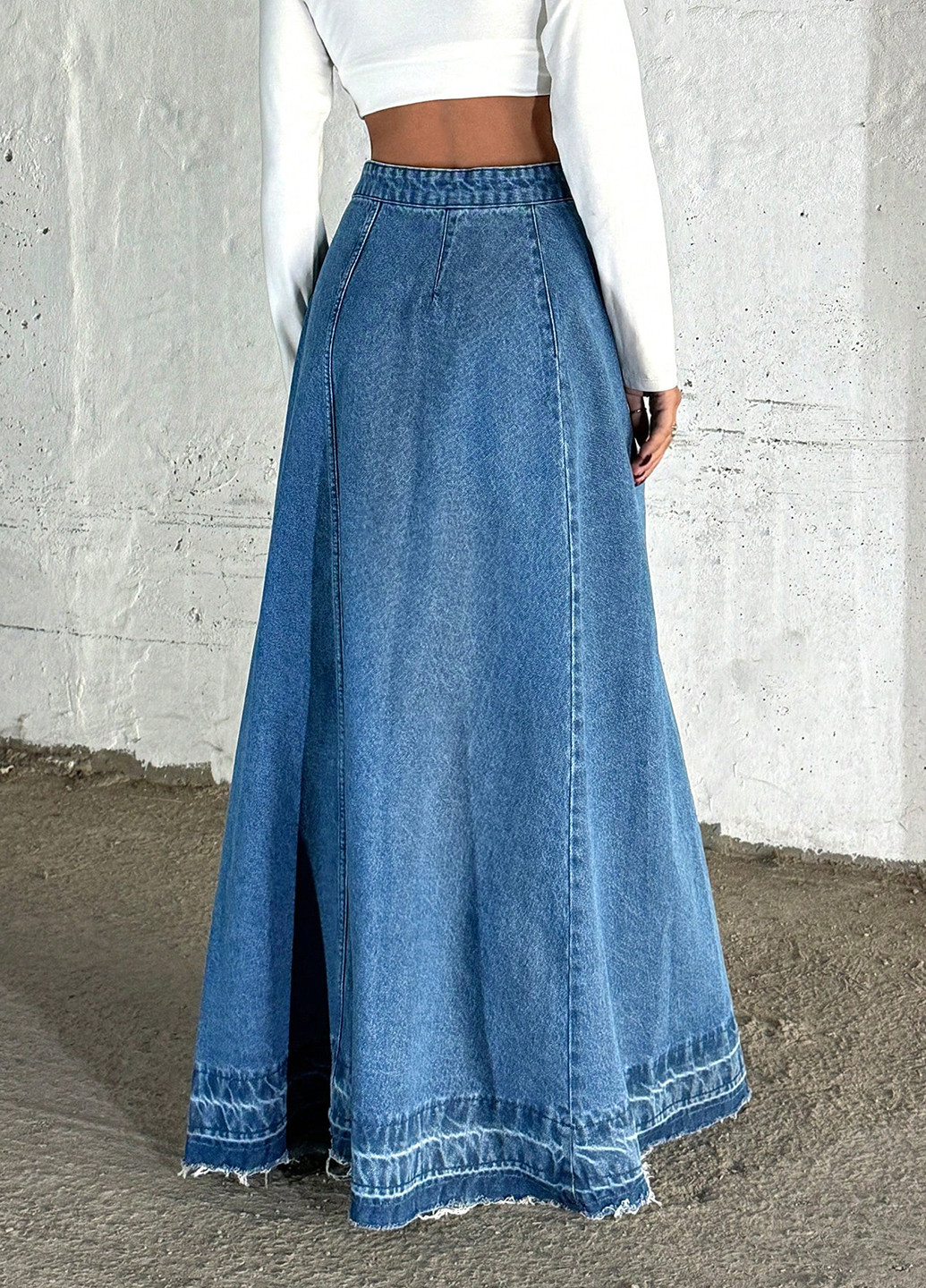 Синяя джинсовая варенка юбка SHEIN а-силуэта (трапеция)