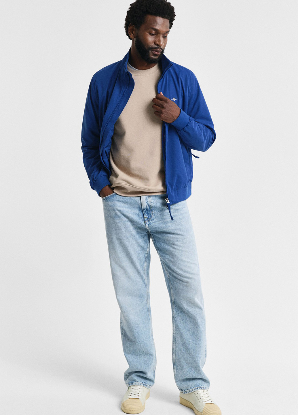 Светло-бежевый свитшот Gant однотонный вышивка (347073345)