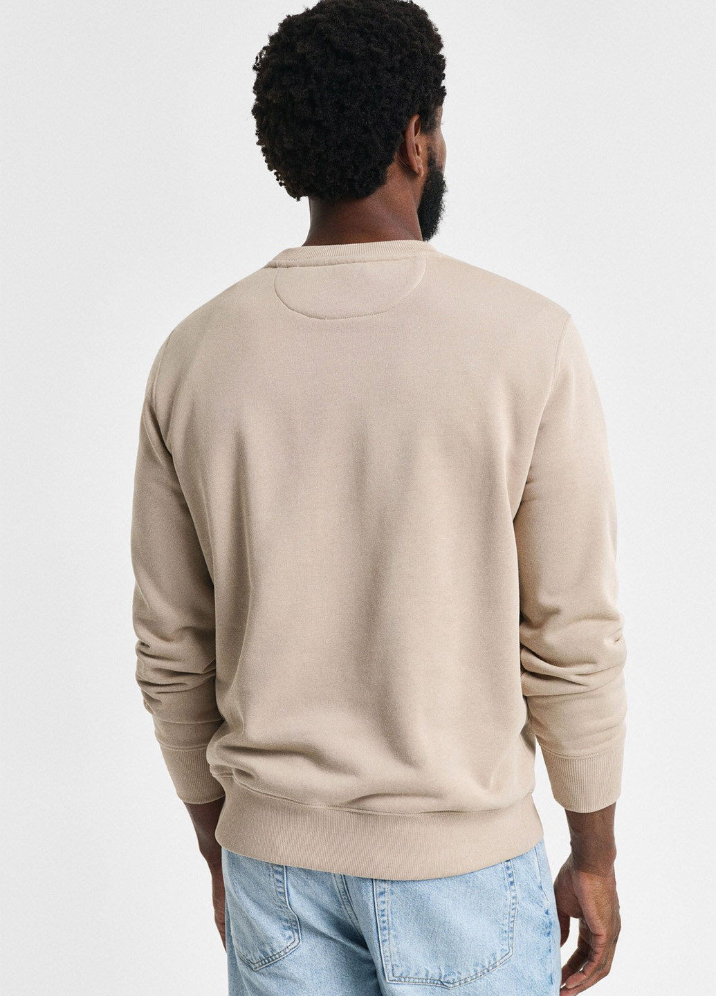 Светло-бежевый свитшот Gant однотонный вышивка (347073345)