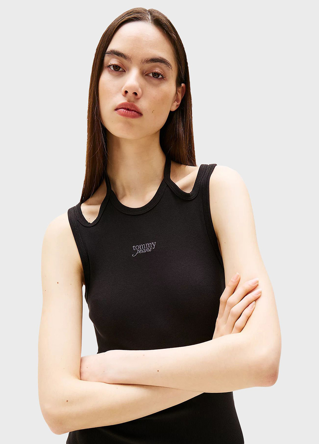 Чорна кежуал сукня сукня-майка Tommy Jeans однотонна