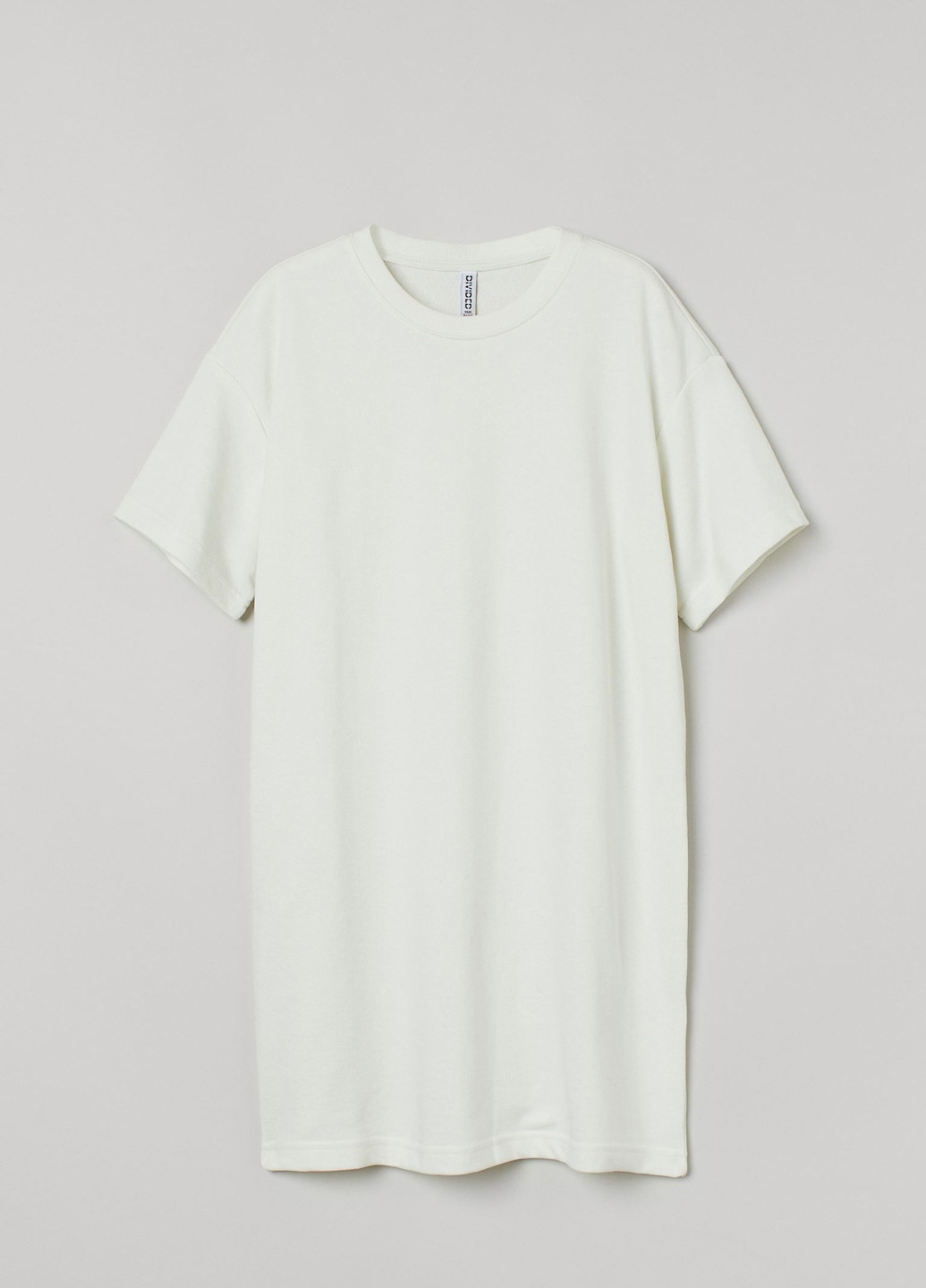 Белое кэжуал платье платье-футболка H&M однотонное