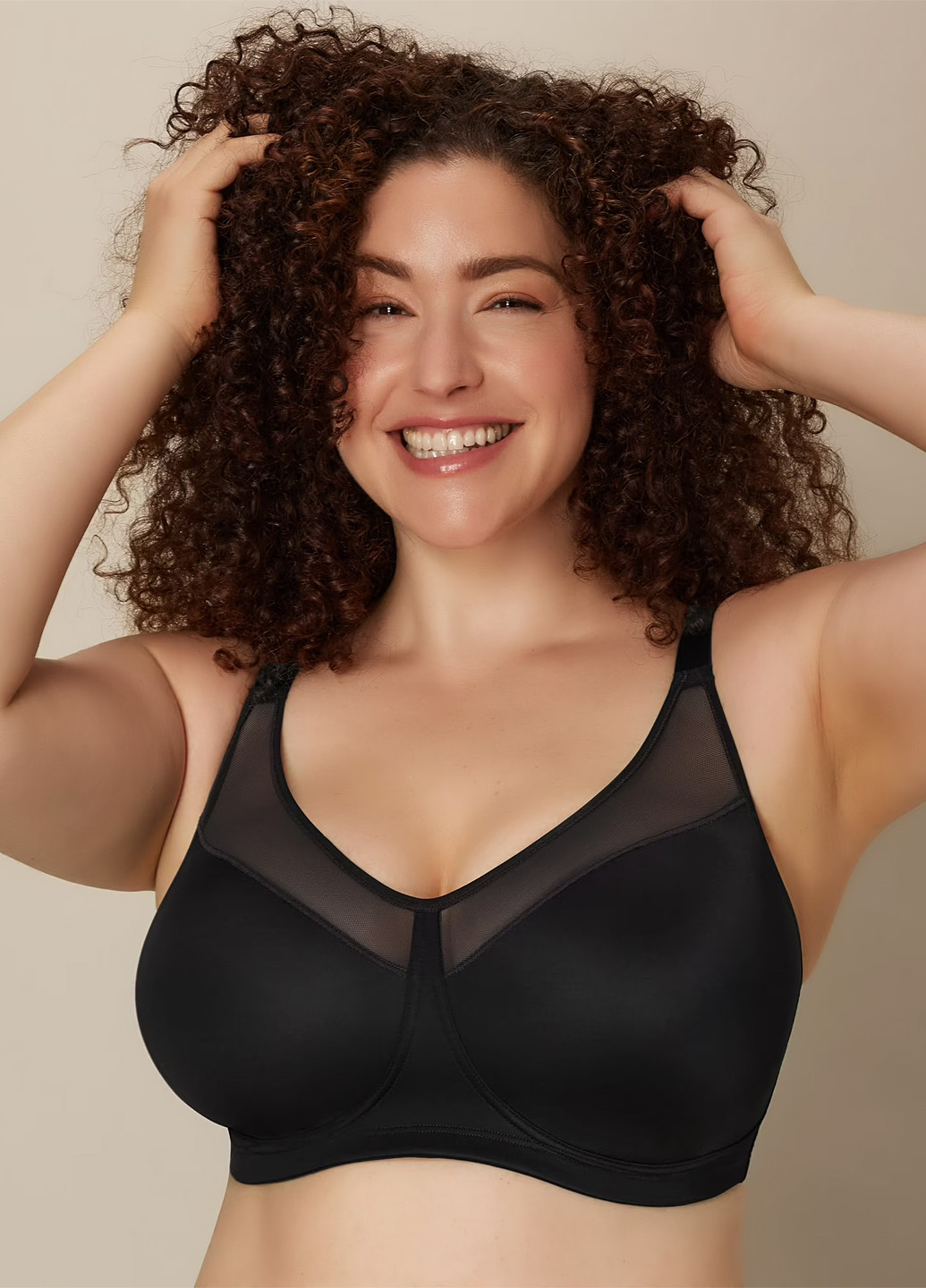 Чорний мінімайзер бюстгальтер Playtex без кісточок нейлон, спандекс