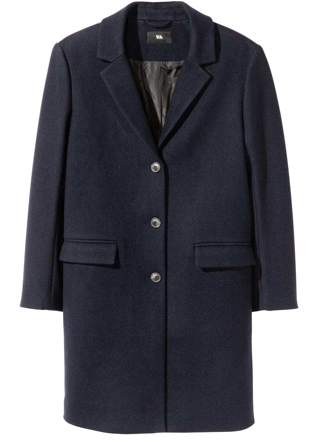 Темно-синє демісезонне Пальто однобортне H&M