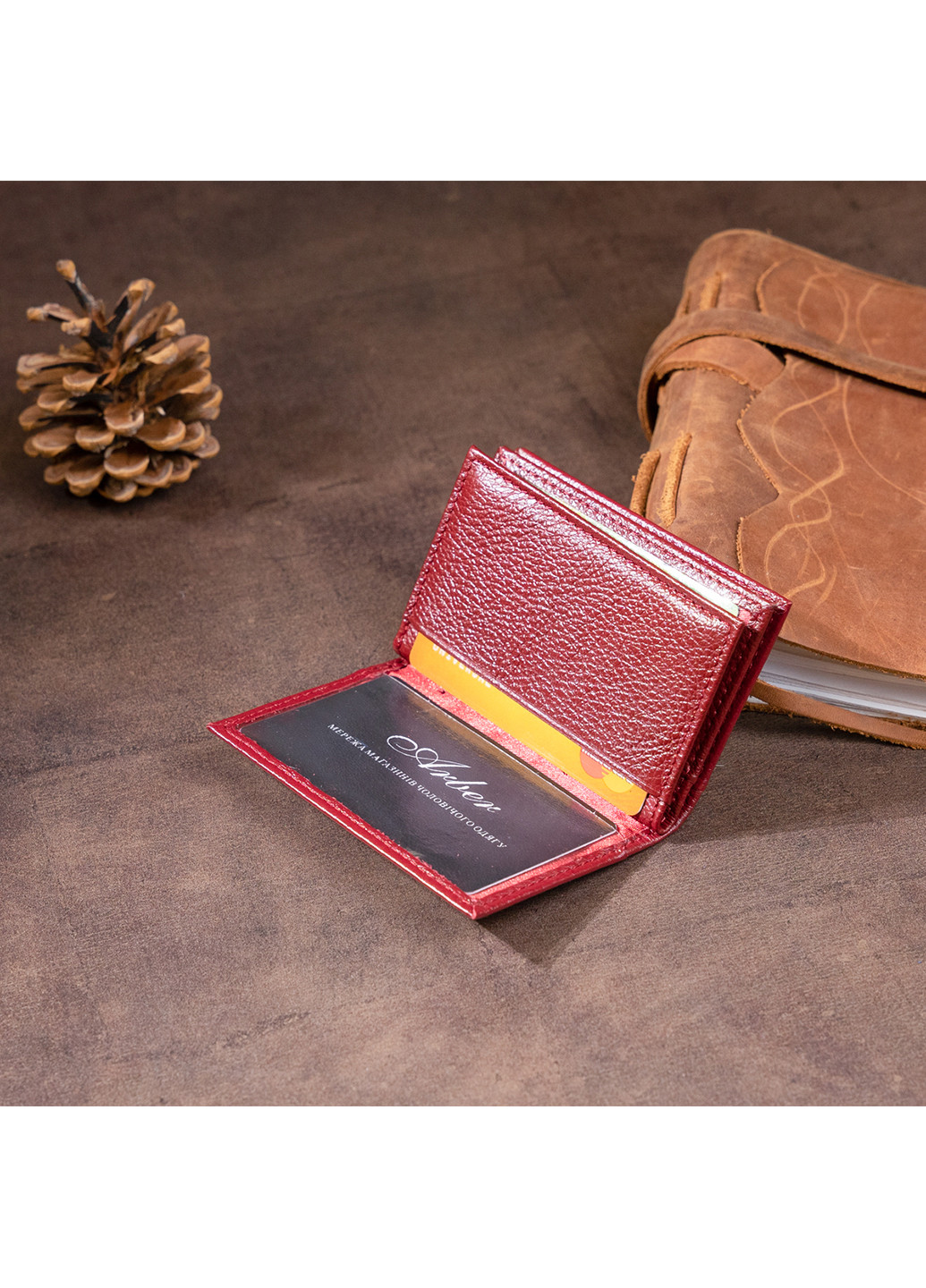 Женский кожаный кошелек-визитница 10х6,5х1 см st leather (229460910)