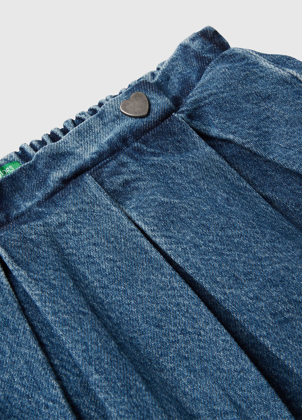 Темно-синяя джинсовая, кэжуал варенка юбка United Colors of Benetton клешированная, а-силуэта (трапеция)