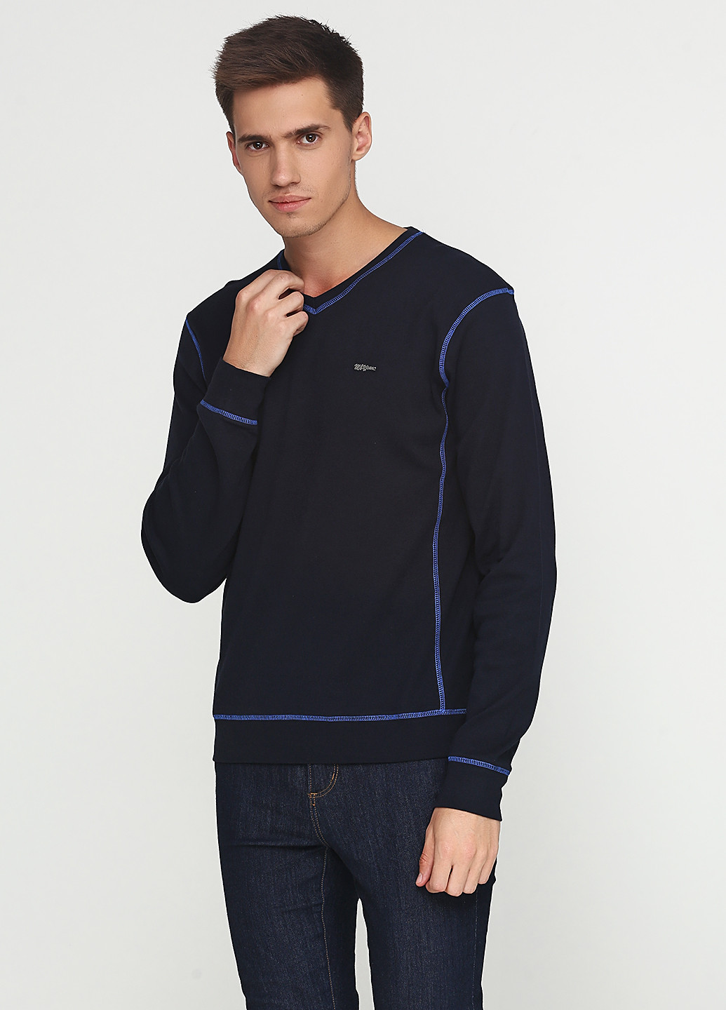 Темно-синій демісезонний пуловер MSY