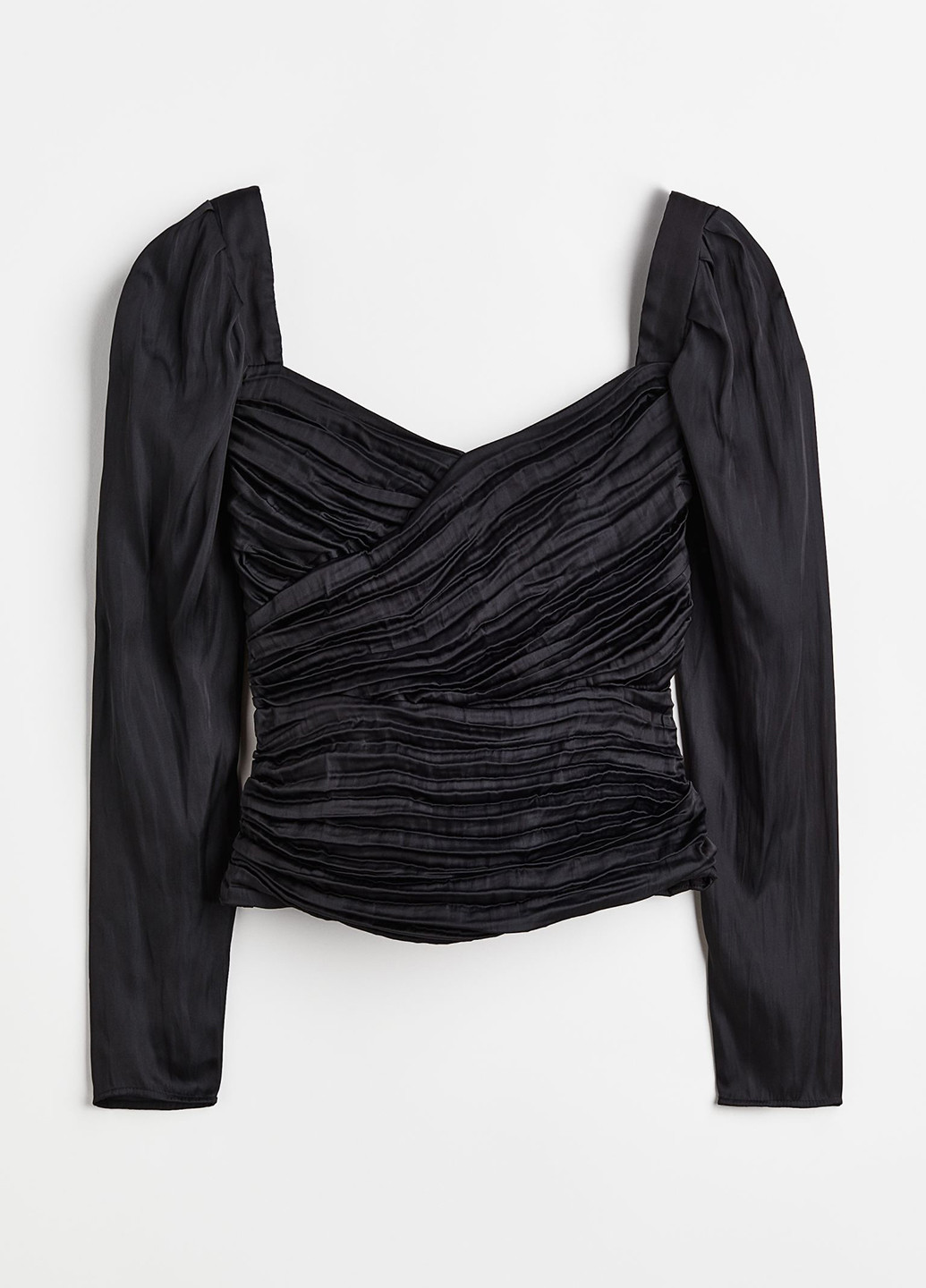 Чёрная блуза на запах H&M