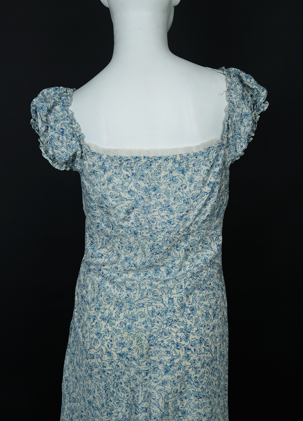 Серо-голубое кэжуал платье Ralph Lauren с цветочным принтом