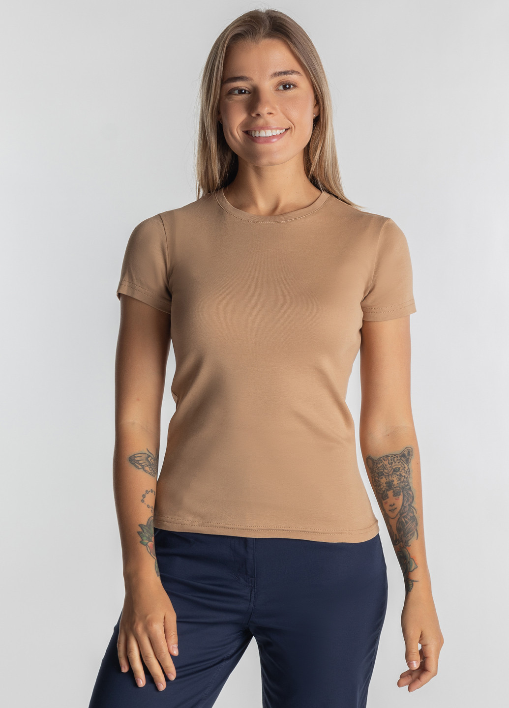 Бежевая летняя футболка женская Arber T-shirt WR