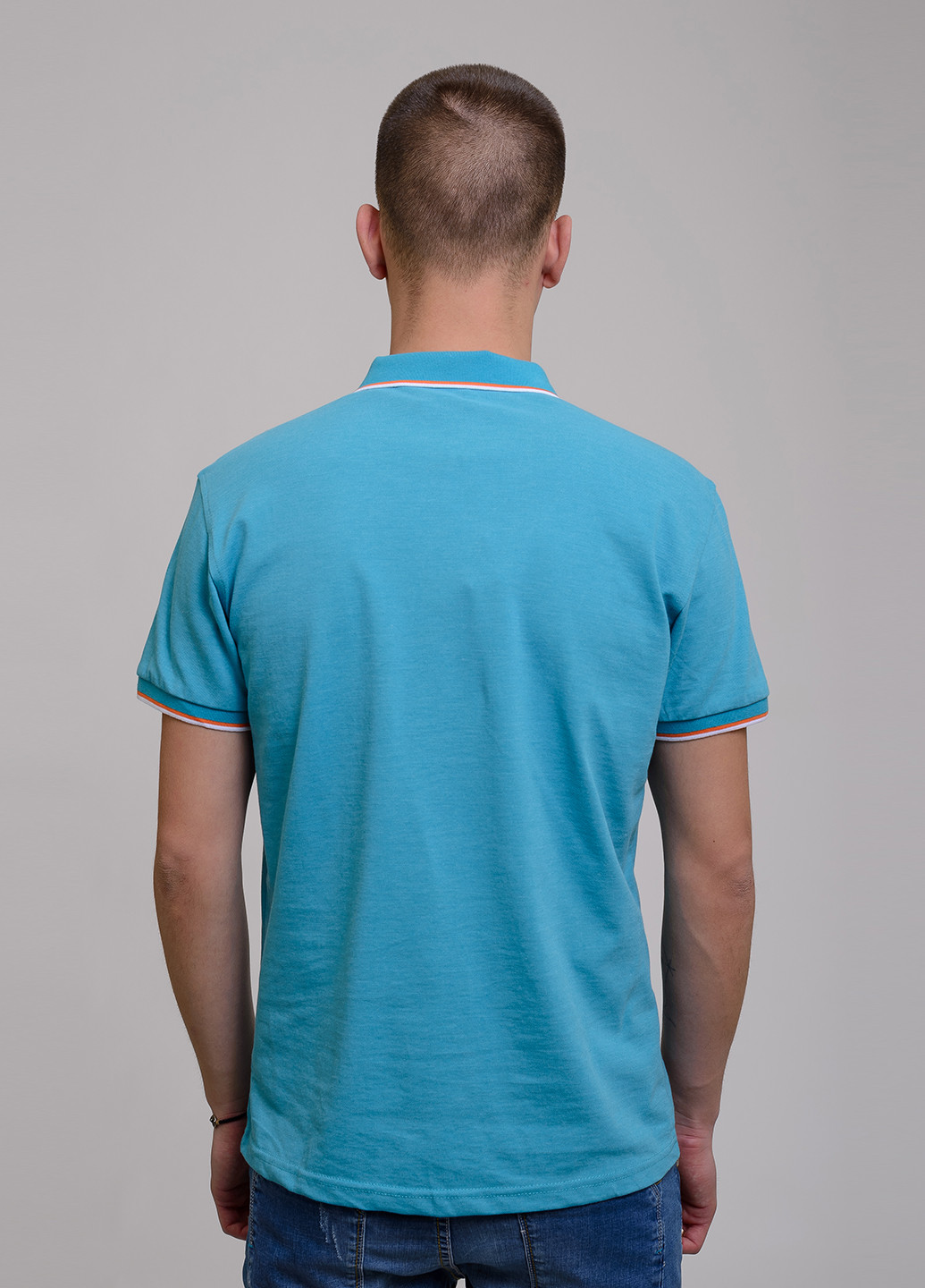 Голубой футболка-поло для мужчин Remix однотонная