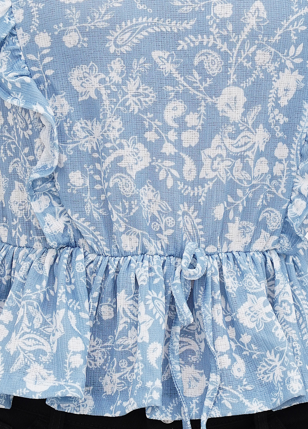 Блакитна літня блуза з баскою Orsay