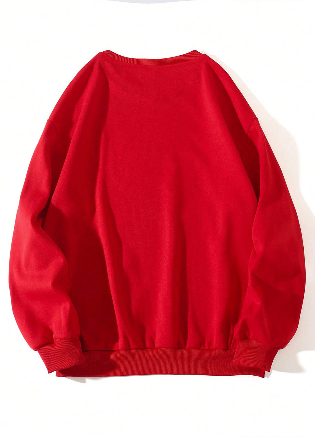 Красный свитшот SHEIN новогодний без декора (346755862)