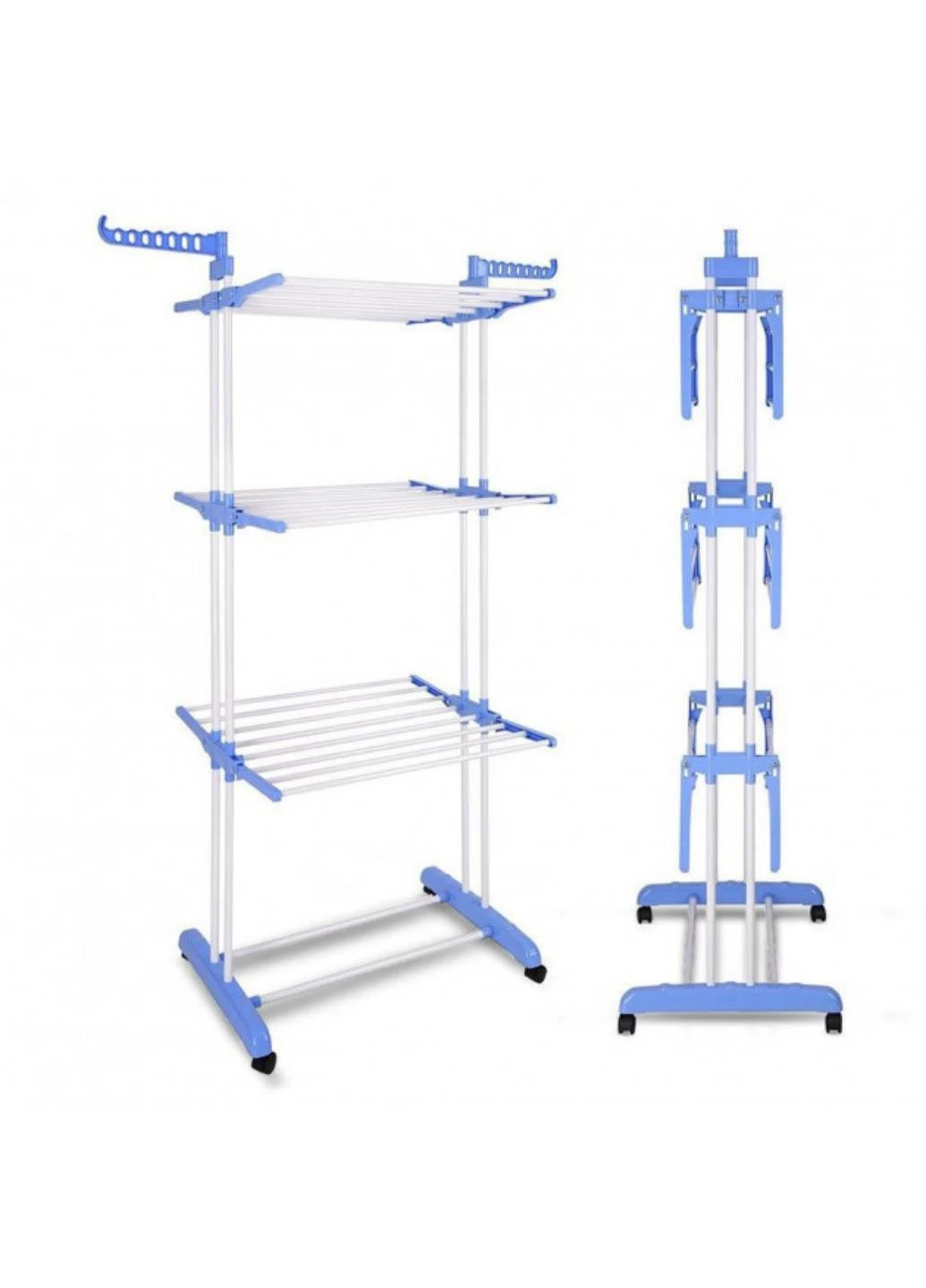 Підлогова сушарка GARMENT RACK ST 529/5959 для речей складана металева на 3 яруси 73х64х173 см Art (253915530)