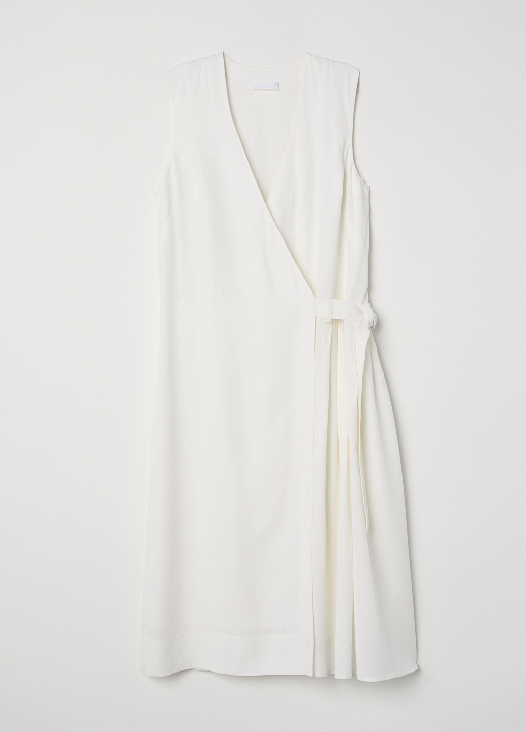 Молочное кэжуал платье на запах H&M однотонное