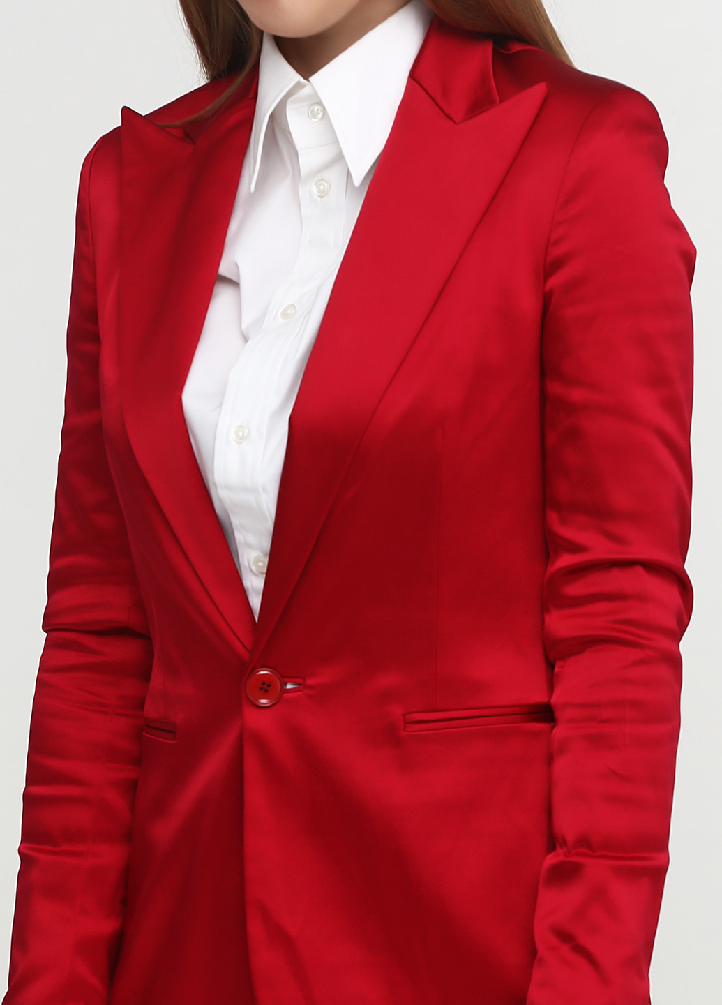 Красный женский жакет Ralph Lauren однотонный - демисезонный