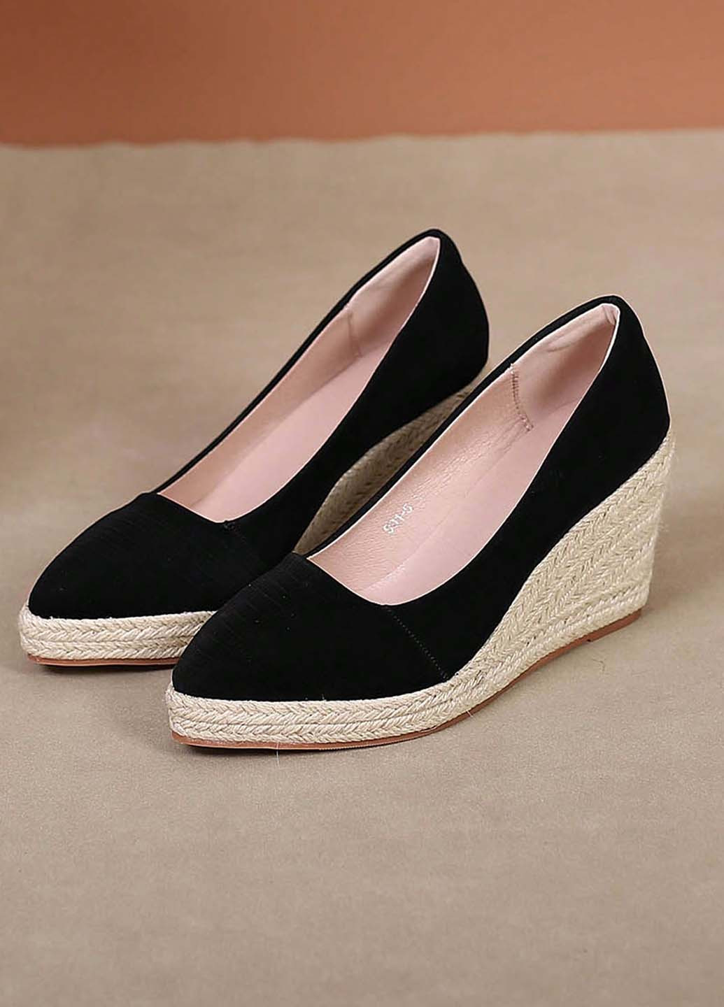 Чёрные эспадрильи SHEIN однотонный джут (344466342)