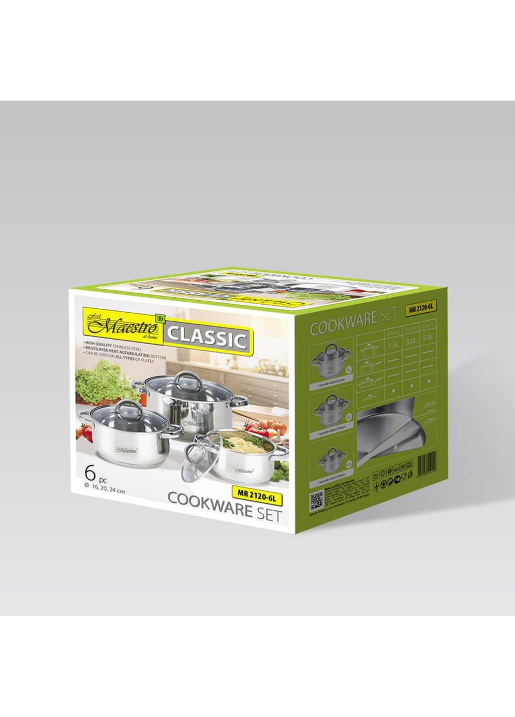 Набор кастрюль MR-2120-6L 6 предметов Maestro (254703692)