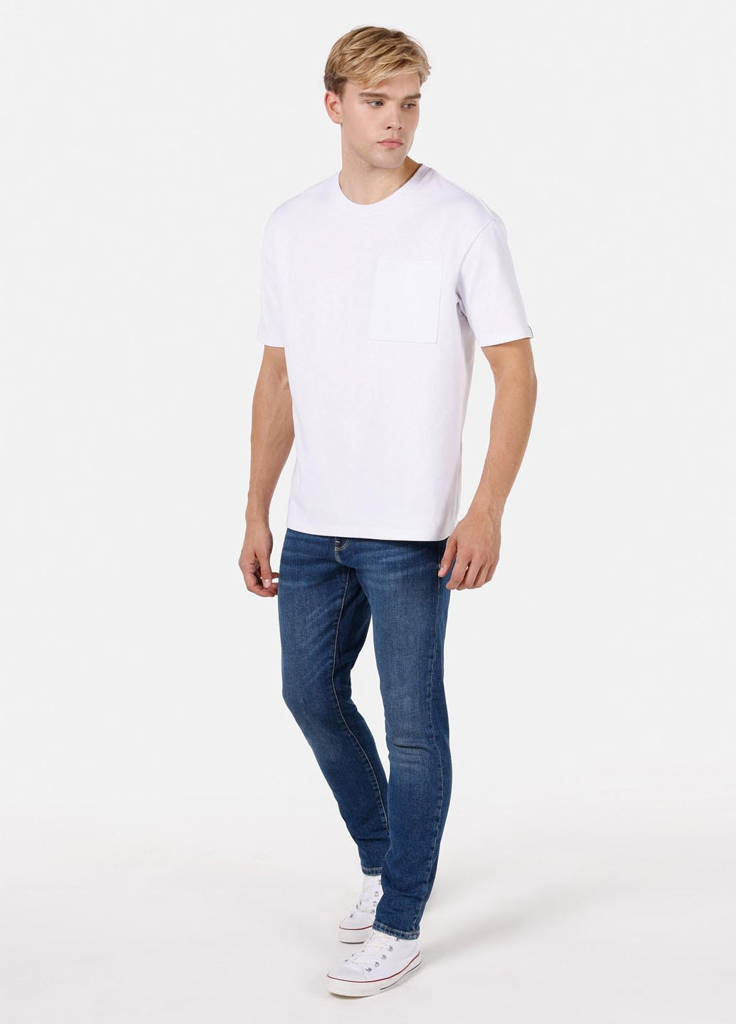 Синие демисезонные зауженные джинсы Colin's