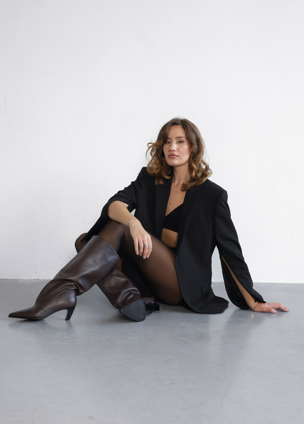 Осенние сапоги Le'BERDES с драпировкой