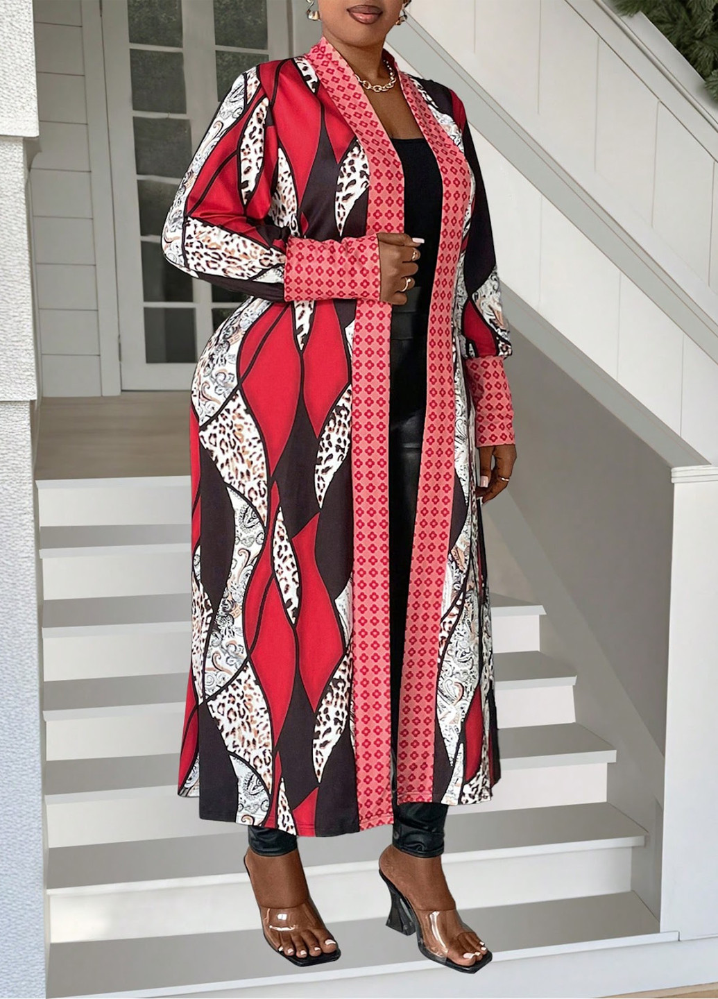 Красный демисезонный кардиган SHEIN