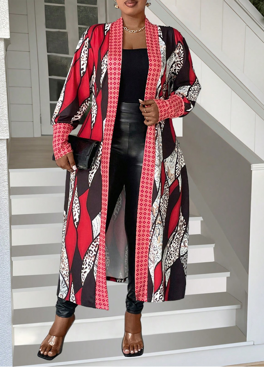 Красный демисезонный кардиган SHEIN